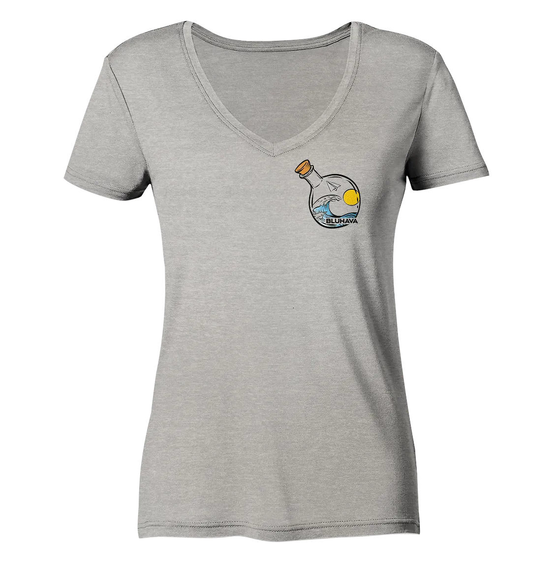 "Waves in a bottle" - Damen Premium Organic V-Neck Shirt