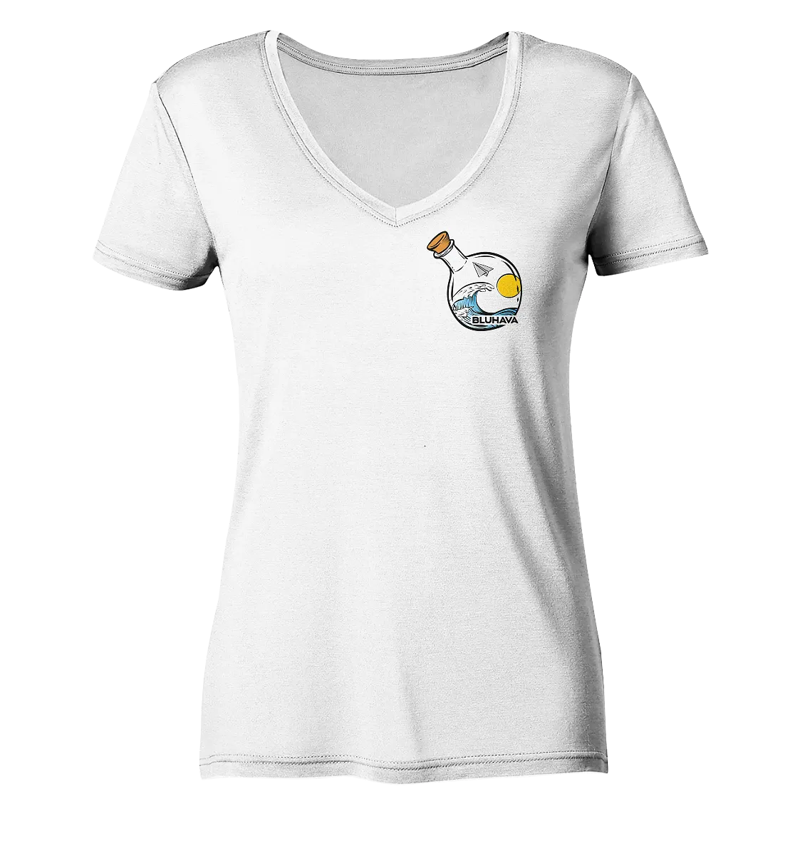 "Waves in a bottle" - Damen Premium Organic V-Neck Shirt