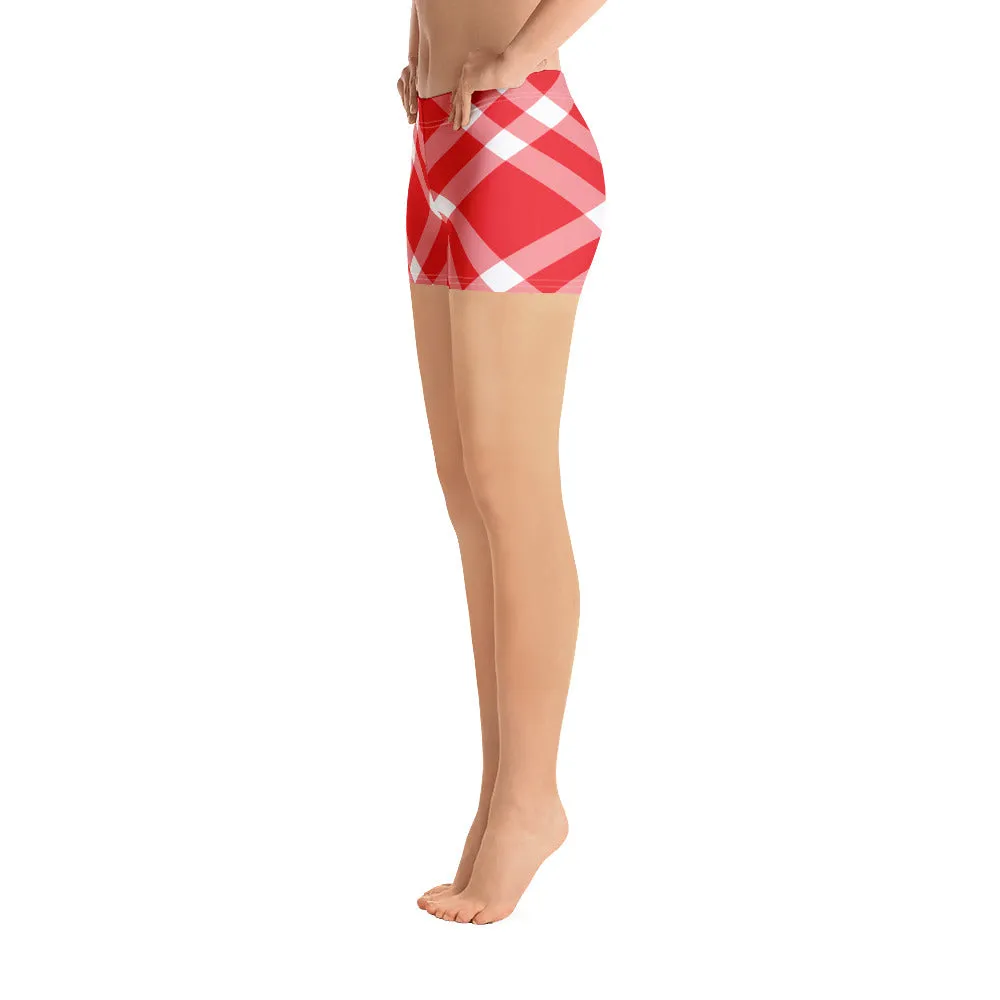 Red and White Gingham Shorts