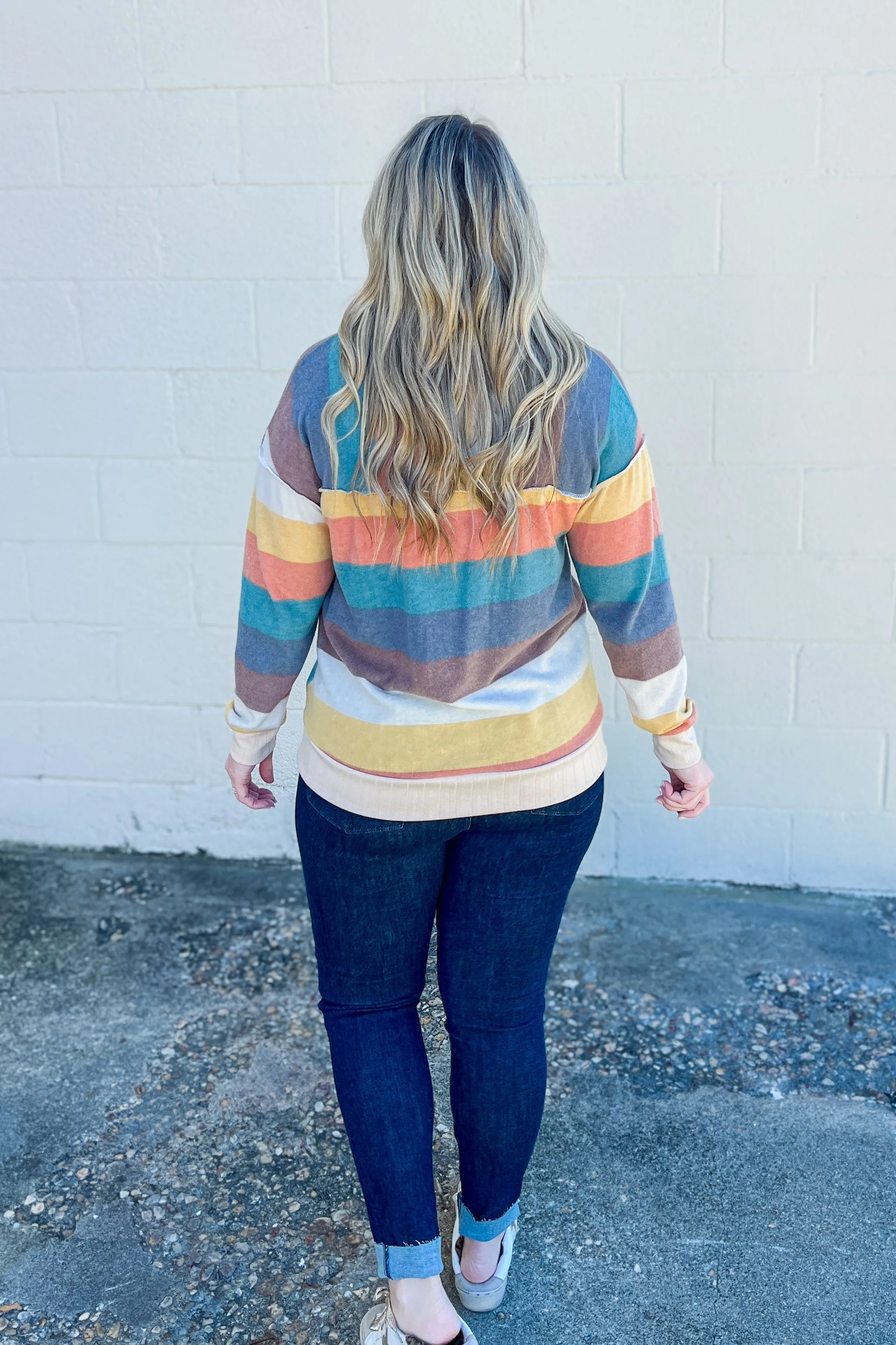 Remember To Smile Stripe Pullover Top