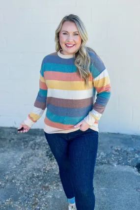 Remember To Smile Stripe Pullover Top