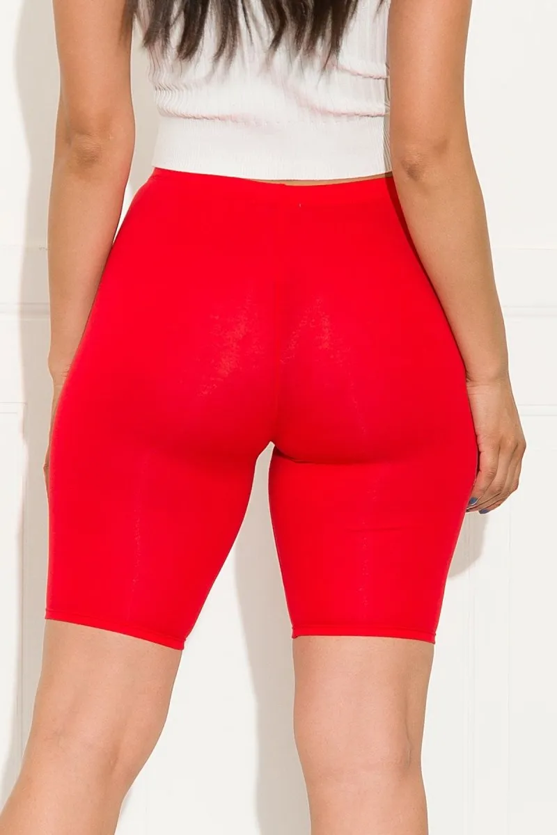 Running Out Biker Short Red