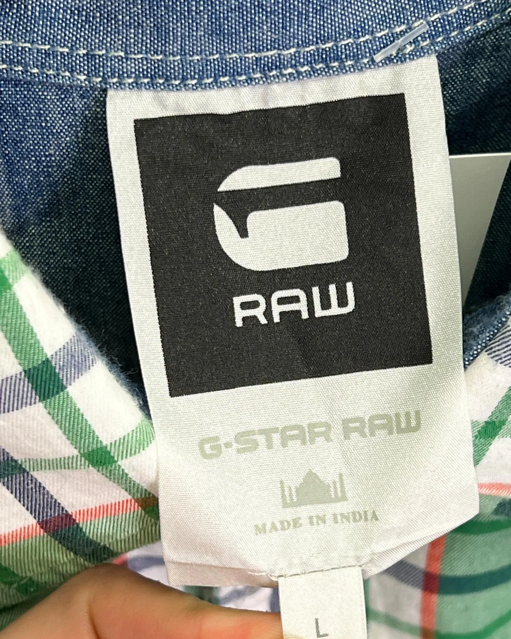 Size L - G-Star Raw Green Check Rodger Shirt