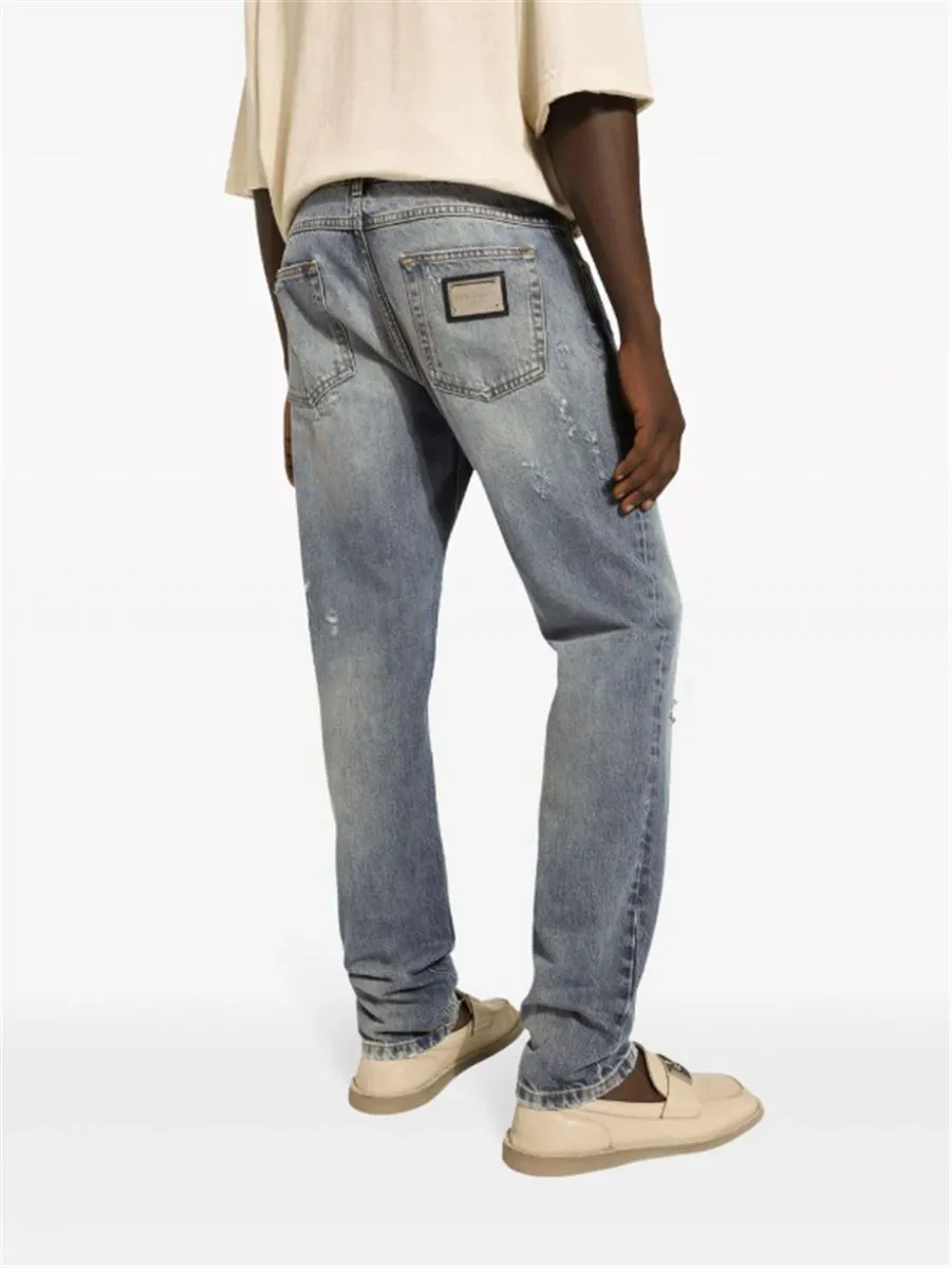 STRAIGHT-LEG COTTON JEANS