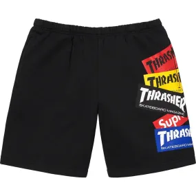 Supreme/Thrasher Multi Logo Sweatshort (Black)