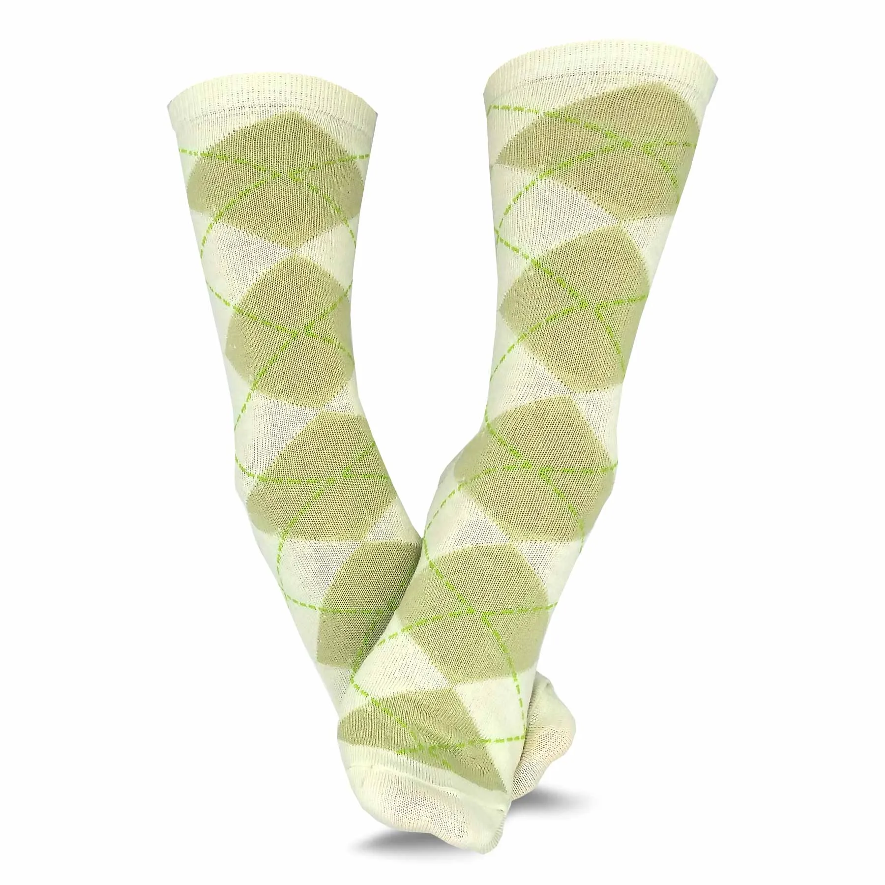 TeeHee Socks Women's Casual Polyester Crew Argyle 6-Pack (11189)