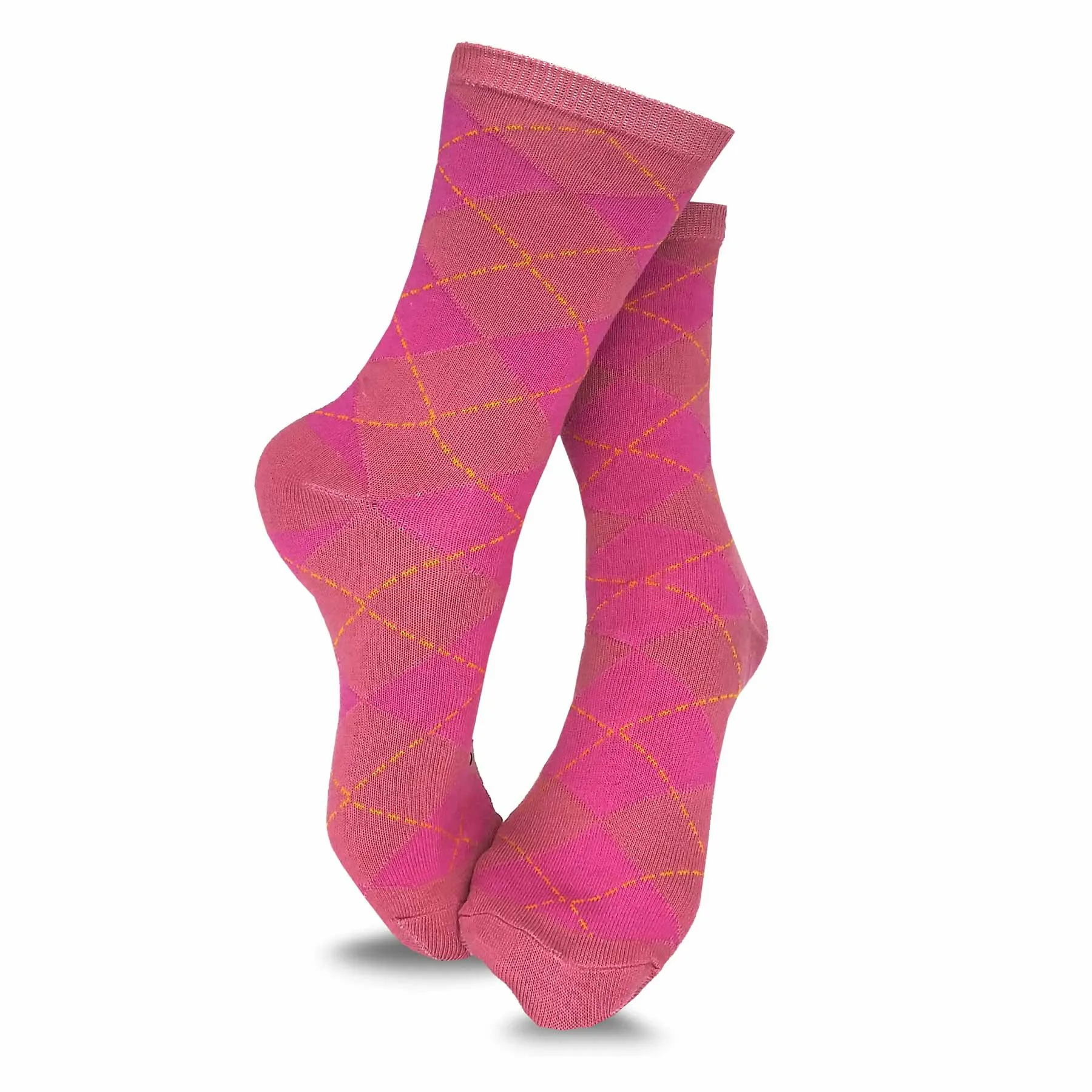 TeeHee Socks Women's Casual Polyester Crew Argyle 6-Pack (11189)