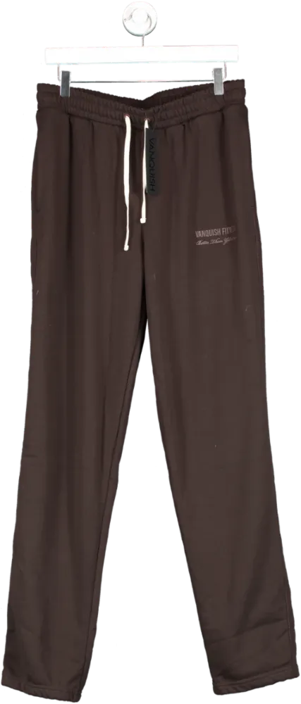 Vanquish Brown Coffee Signature Collection Straight Leg Sweatpants UK L