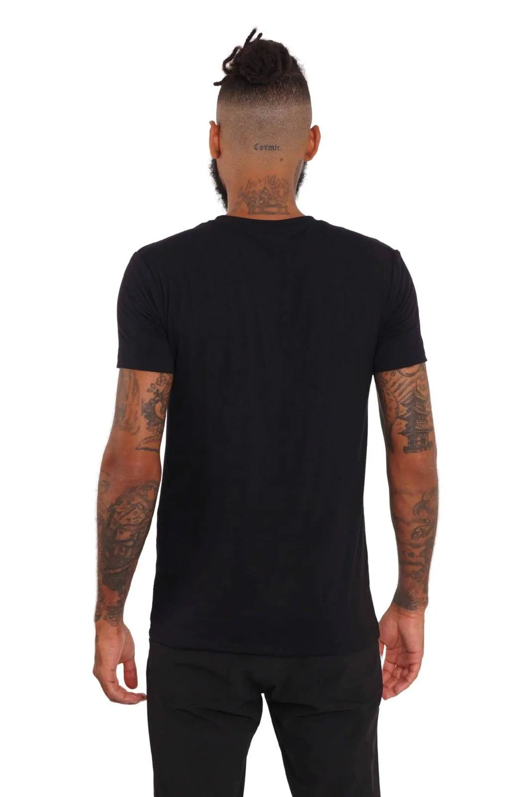 Verona V Neck Mens Black Slim Fit T Shirt