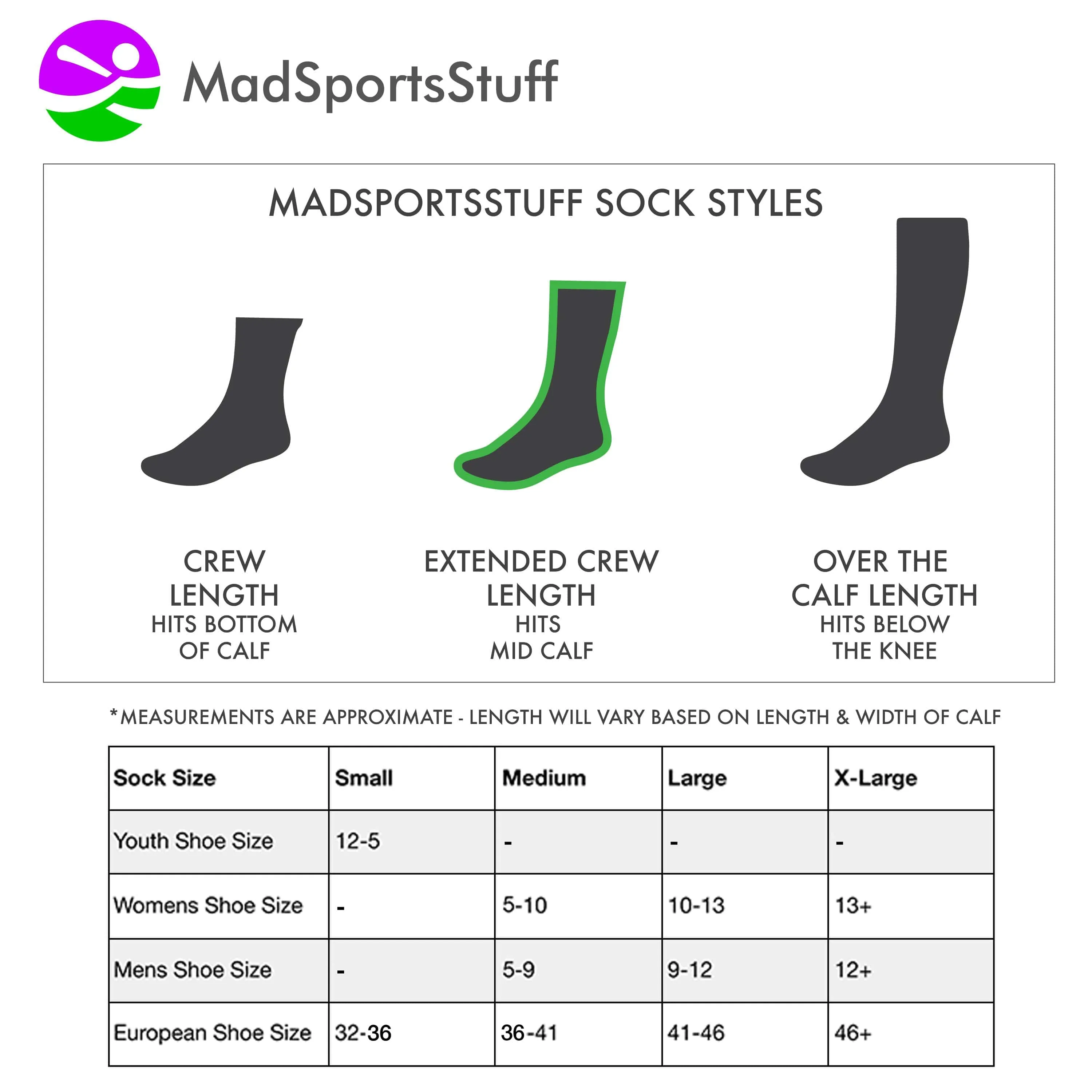 Volleyball Logo Crew Socks (multiple colors)